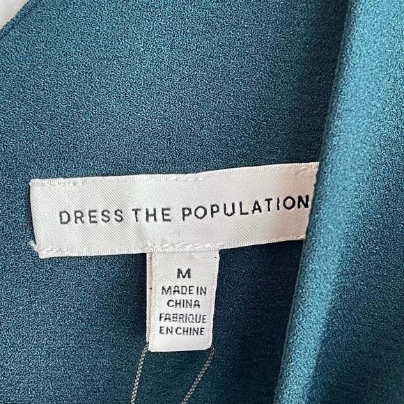 Dress The Population Corey Pine Fit & Flare Chiffon Dress Women's Size M NWT - Picture 12 of 12